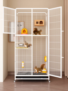 Grande <span class=keywords><strong>cage</strong></span> rectangulaire à trois étages en acier au carbone et en fer pour animaux de compagnie (écureuils, visons, hamsters, chinchillas) - Product Image 3