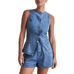 <span class=keywords><strong>Gilet</strong></span> en <span class=keywords><strong>jean</strong></span> <span class=keywords><strong>sans</strong></span> manches pour <span class=keywords><strong>femme</strong></span>, grande taille, décontracté, en toile de lin, pour l'hiver et le printemps, avec broderie en coton et coquille tissée - Product Image 6
