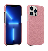 Étui rigide durable pour téléphone portable, en cuir véritable personnalisé, doublure en microfibre, imperméable, antichoc, anti-empreintes digitales