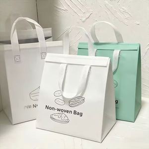 Promotional Reusable Non Woven Insulated Cooler Bag Custom Waterproof <b>Foldable</b> Thermal Takeaway Bag Bulk - Product Image 2