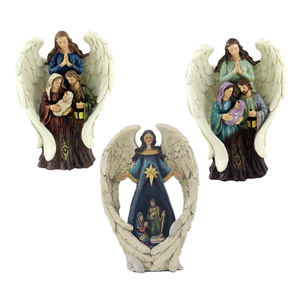 Venta al por mayor de resina personalizada Sagrada Familia Jesús resina Ángel escultura poliresina Navidad católica religiosa estatuilla - Product Image 5