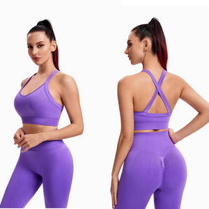 Ensemble <span class=keywords><strong>de</strong></span> Yoga bon marché, soutien-gorge <span class=keywords><strong>de</strong></span> gymnastique, Scrunch, fesses sans couture, Leggings d'entraînement pour femmes, costume <span class=keywords><strong>de</strong></span> Sport deux pièces, nouvelle collection 2023 - Product Image 3