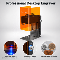 Graveur laser intelligent à double faisceau, 2W+10W, 105x105mm, 5000mm/s, WIFI, Lightburn, avec filtre à air, portable