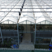Serre commerciale en verre de tunnel de contrôle automatique de systèmes hydroponiques d'agriculture intelligente à vendre