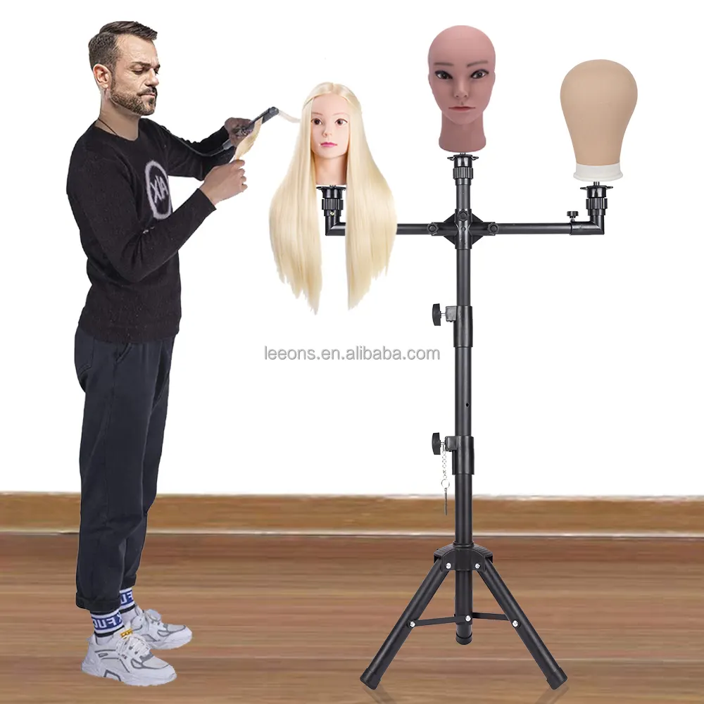 מקצועי שיער סלון מתכוונן Mannequin הדרכה ראש פאה Stand מחזיק נירוסטה חצובה עבור תצוגת תסרוקות