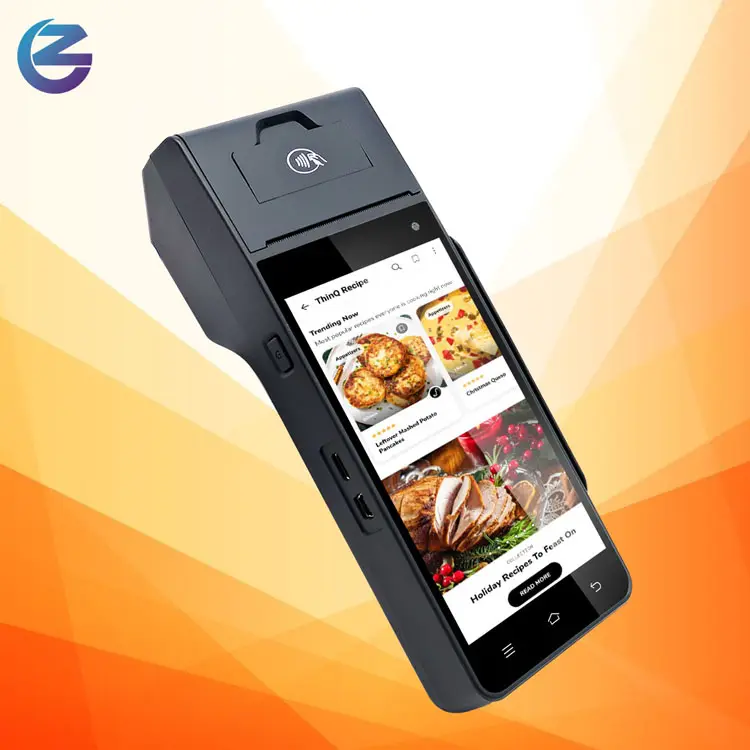 handheld 4G magnetic card terminal mobile pos system Z90 for Hypermarket billing system Card Reader POS