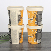 Vente directe d'usine de haute qualité recyclable bol en papier de soupe kraft brun de qualité alimentaire avec couvercle en papier