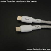 Cables USB Tipo C a USB Tipo C con Revestimiento de Nylon Trenzado de Doble Tipo C, Duraderos y Resistentes