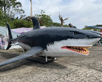 Modèle de requin réaliste animatronique requin blanc avec mouvements et sons personnalisé en usine