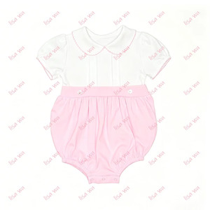 Mameluco de burbujas monogramado <span class=keywords><strong>para</strong></span> recién nacido, mono plisado de manga corta personalizado, <span class=keywords><strong>ropa</strong></span> de bebé suave 100% algodón, <span class=keywords><strong>ropa</strong></span> de bebé <span class=keywords><strong>española</strong></span> - Product Image 3