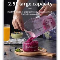 Mixeur professionnel haute puissance de grande capacité 2,5 l avec gobelet de broyage 2 en 1, mixeur multifonction adapté aux cuisines domestiques