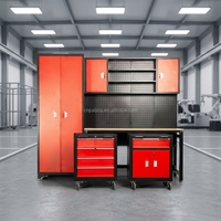 Armoire de rangement d'outils en acier robuste à tiroirs, grand organisateur de garage combiné, meuble d'établi, coffre à outils modulaire