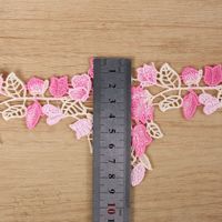 Bordure en dentelle guipure soluble dans l'eau, motif feuilles multicolores, appliqué brodé pour la décoration des manches et du col d'abaya et de kaftan