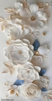 Panneau mural 3D gaufré IXPE insonorisant, motif rose élégant, blanc ivoire, pour la décoration de la tête de lit de la chambre principale