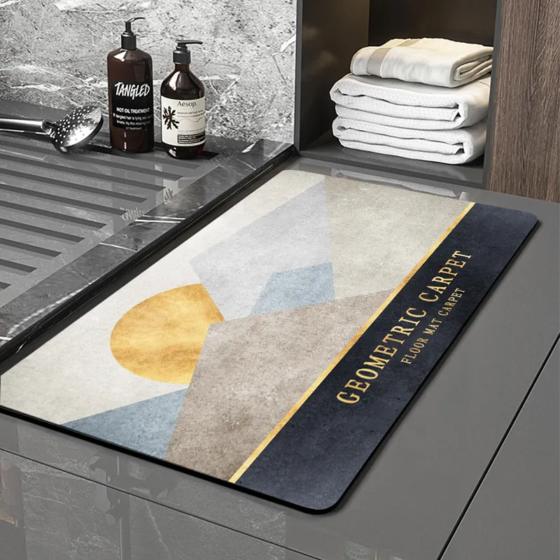 Graceline-alfombrilla de diatomita absorbente para baño, alfombrilla de secado rápido para pies de barro diatomeas, nuevo diseño