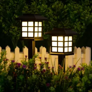 Dahao Beleuchtung Heiß verkaufendes LED kleines Haus Solar garten kleine Palast laterne ABS Kunststoff Bodenst ecker intelligentes Licht