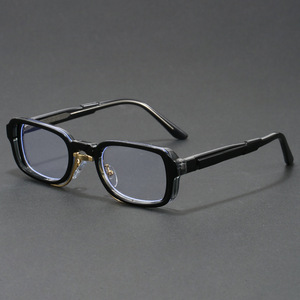 Marcos de anteojos de marca famosa para hombre Retro, bloqueo de luz azul óptico, inserto rectangular pequeño, bisagra de resorte, protección ocular de Alemania - Product Image 3