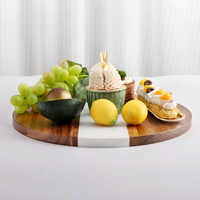 Planche à fromage en marbre et bois d'acacia gravé, design moderne et écologique COSEN, vente en gros, vaisselle très prisée pour aliments secs