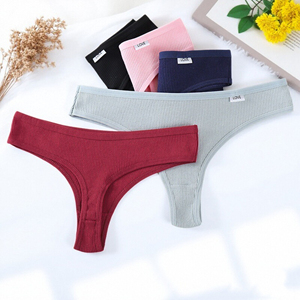 <span class=keywords><strong>Perizoma</strong></span> Sexy Taglie Forti da <span class=keywords><strong>Donna</strong></span> di Grande Successo in Cotone a Vita Bassa, Mutandine Traspiranti Sportive G-String T-Back - Product Image 3