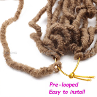 LEILONG Vendita Calda Dreadlocks Sintetici Kaneka da 18 24 36 Pollici, Estensioni Finte Nu Soft Locs, Capelli all'Uncinetto 36 Pollici Soft Locs