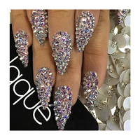 Offre Spéciale – Ongles Longs Ballerina Coffin Diamantés – Ongles Press-on de Luxe – Boîte Personnalisée – Ongles Artificiels Personnalisables pour Noël