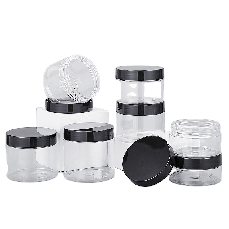 High Quality Hair Food Containers 4oz pet jar 250g 360g 480g Plastic Bottle Packaging Transparent Sealed Storage Cans