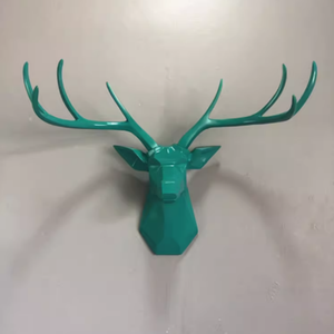 Sculpture murale en fibre de verre tête de <span class=keywords><strong>cerf</strong></span> gris argenté style industriel rétro pour bars, clubs, salons et décorations d'ambiance - Product Image 3