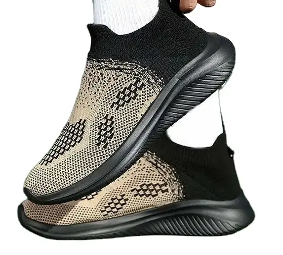 Fly örgü örgü üst nefes hafif erkek MD EVA taban yürüyüş koşu ayakkabıları loafer'lar sneakers