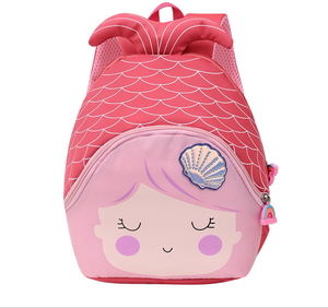 Bonita mochila preescolar de sirena 3D para niñas pequeñas, mochila escolar de poliéster impermeable <span class=keywords><strong>en</strong></span> rosa con cierre abierto para niños pequeños - Product Image 5