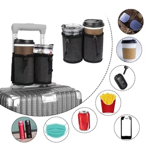 Wholesale Portable Travel Luggage Cup Holder Free Hand Suitcase <b>Drink</b> Bag Milk Tea Coffee Mugs Fits All Handles - Product Image 2