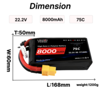 Аккумулятор LiPo 6S 22.2V для FPV дронов VANT, 5200мАч, 8000мАч, 9500мАч, 75C, для БПЛА и квадрокоптеров