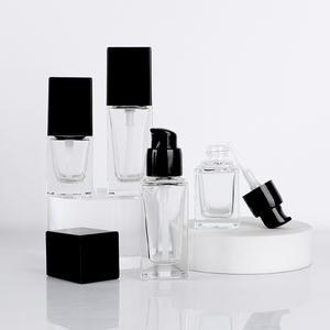20ml 30ml Luxury Empty Refillable Square Face Lotion Pump <b>Bottle</b> Container Skincare <b>bottle</b> for Travel Cosmetic Packaging - Product Image 1