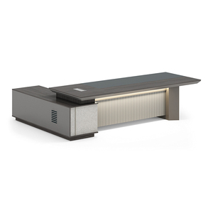 Escritorio de oficina ejecutivo ergonómico moderno de lujo Mesa de madera extensible para director Oficina industrial Disponible a precio al por mayor - Product Image 5