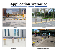 Bollards rétractables en acier inoxydable haute sécurité avec télécommande pour contrôle du trafic extérieur d'hôtels et parkings, indice de protection IP68, légers, 219 mm