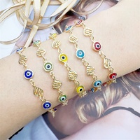 JML-Bracelet œil bleu maléfique pour homme et femme, plaqué or 14 carats, multi-design, bracelets à breloques populaires à la mode