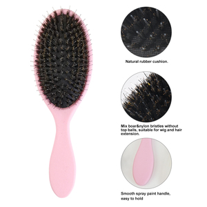 <span class=keywords><strong>Cepillo</strong></span> Desenredante de Cerdas de Jabalí Naturales <span class=keywords><strong>para</strong></span> Extensiones de Cabello, Uso en Seco y Húmedo, <span class=keywords><strong>para</strong></span> Cabello Rizado con Logo Personalizado - Product Image 6