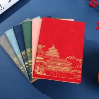 Carnet en cuir PU style chinois avec gaufrage à chaud doré pour réunions d'affaires, journal quotidien, papeterie haut de gamme idéale pour offrir