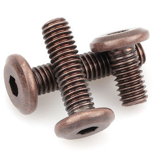 Vis décoratives chanfreinées hexagonales en Bronze rouge Boulons <span class=keywords><strong>de</strong></span> meubles <span class=keywords><strong>vintage</strong></span> pour chaise et table à tête plate Nouveau design antique M6 - Product Image 3