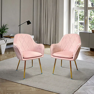 <span class=keywords><strong>Fauteuil</strong></span> de salle à manger de cuisine <span class=keywords><strong>scandinave</strong></span> contemporain en <span class=keywords><strong>velours</strong></span> avec siège rembourré, base en métal, chaise de qualité pour restaurant - Product Image 1