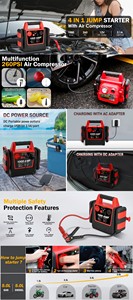 Démarreur de voiture portable Tyrell Chenergy 1200A Peak, lumière LED, chargeur d'urgence pour moto, camion, SUV, 10000 mAh, démarrage rapide 480W - Product Image 6
