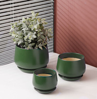 Pot de fleurs en céramique personnalisé en gros avec plateaux Décoration d'intérieur Fournitures de jardinage Bonsaï Conception pour une utilisation en extérieur et sur le bureau Jardinières au sol