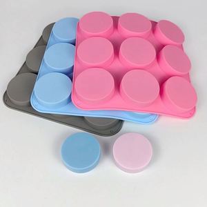 9-Cavity Round Silicone <b>Mold</b> Cylinder Soap <b>Candle</b> <b>Mold</b> for DIY Craft & Baking - Product Image 5