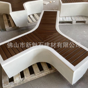 Nuevos Materiales de Construcción de Piedra, Banco Modular GRC, Taburete Combinado en Forma de Y, Silla de Descanso para Plaza Comunitaria - Product Image 1