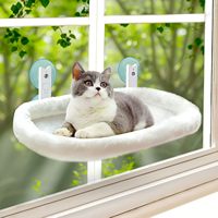 Lit suspendu pour chat, meuble pour animaux de compagnie, lit pour chat à poser au chevet, universel pour les quatre saisons, lit pour chat pour se prélasser au soleil sur la fenêtre, hamac pour chat en peluche chaude en hiver