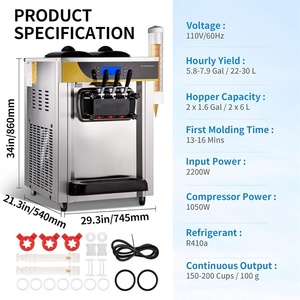 <span class=keywords><strong>Mini</strong></span> sorbetière dessus de table crème glacée molle 6 litres machine à crème glacée comptoir doux servir machine à crème glacée molle - Product Image 3