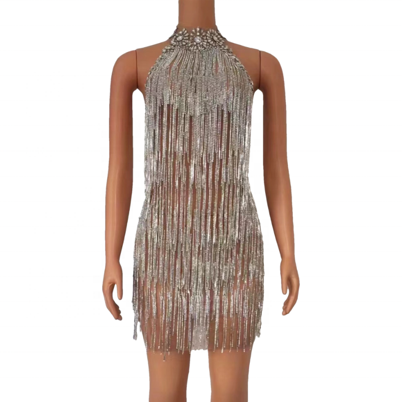 Chic Styles and Comfort in white and silver club dress for Trendy Women