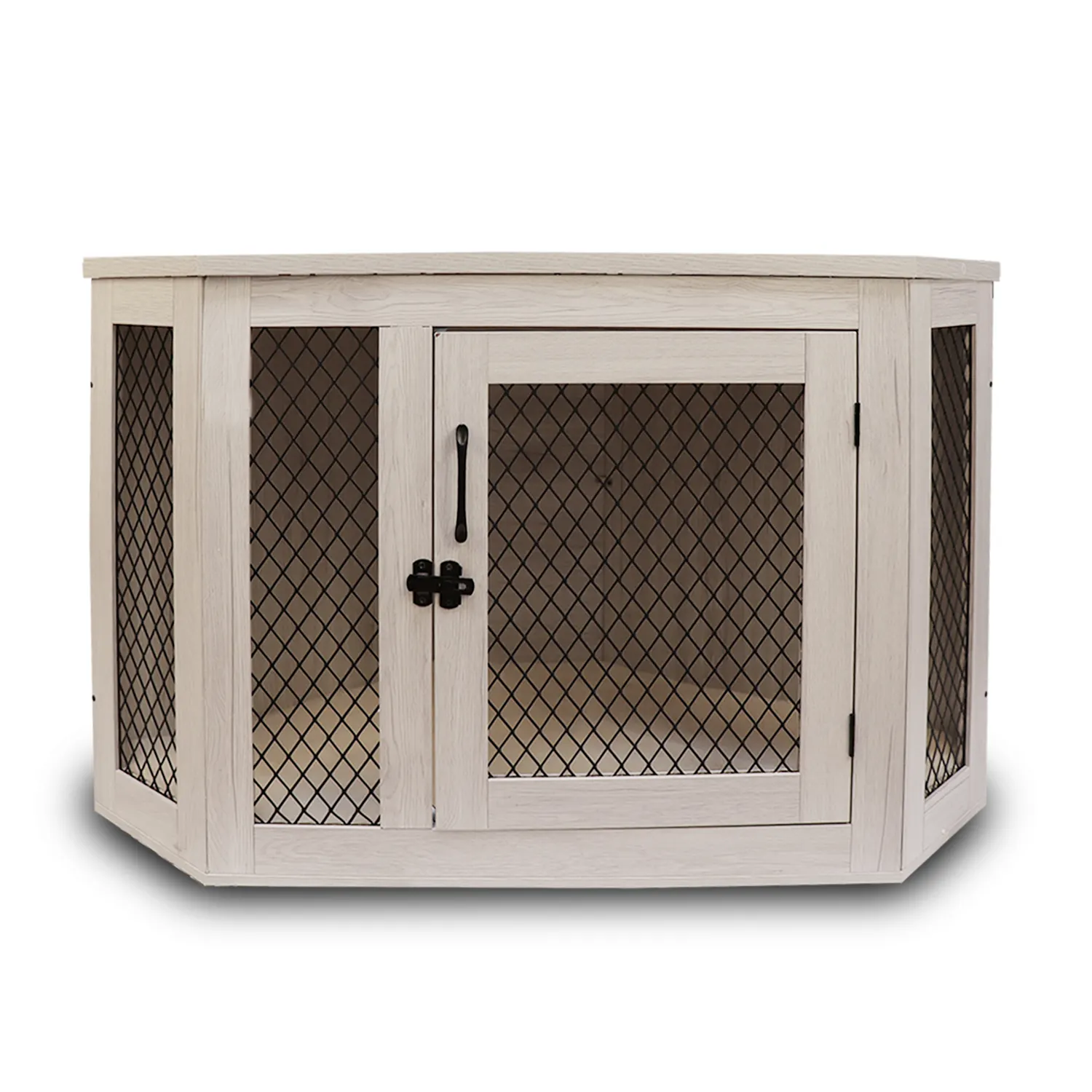 Góc con chó Thùng đồ nội thất con chó kennel đồ nội thất với kim loại lưới cửa con chó bằng gỗ Crate End bảng