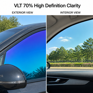Film teinté caméléon pour vitres latérales et arrière, directement de l'usine, IRR65% + contrôle solaire UV99%, blocage UV, effet arc-en-ciel caméléon - Product Image 3