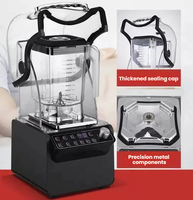 Blender Es Kedap Suara untuk Bar & Kafe, Cangkir PC Kekuatan Tinggi 2L, 30 Kecepatan Dapat Diatur, Penggerak Gigi Logam Presisi