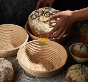 Panier de levage ovale en rotin tressé à la main, écologique, compatible lave-vaisselle, avec couvercle en coton et lin pour la pâte à pain artisanale au levain - Product Image 6